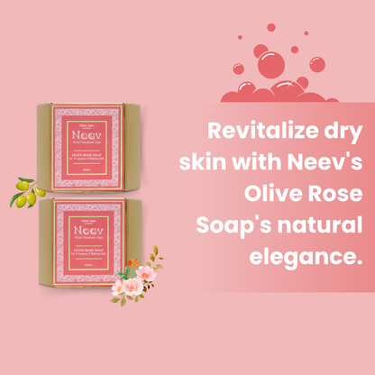 Olive Rose Handmade Soap- For a Luxurious and Relaxing Bath - Set Of 3