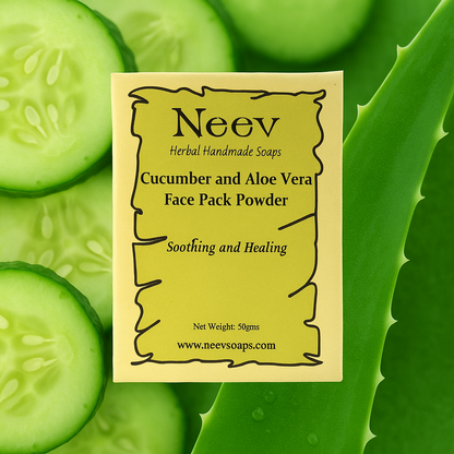 Cucumber and Aloe Vera Face Pack Powder Soothing and Healing