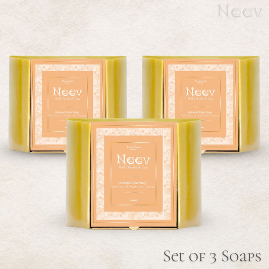 ALMOND ROSE SOAP - SET OF 3