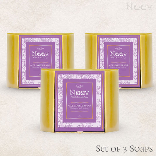 ALOE LAVENDER SOAP - MOISTURIZING AND HEALING - SET OF 3