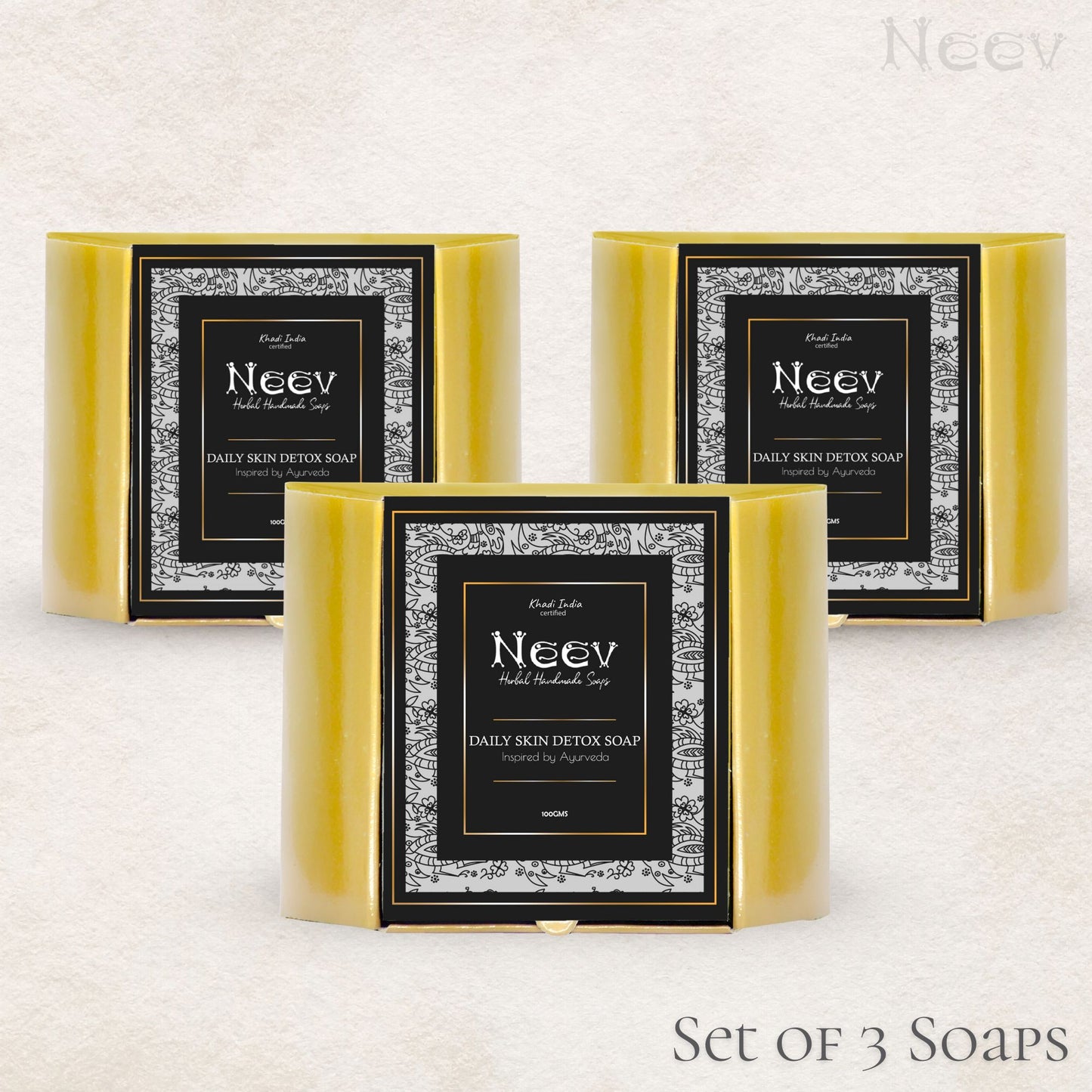 DAILY SKIN DETOX SOAP INSPIRED BY AYURVEDA - SET OF 3