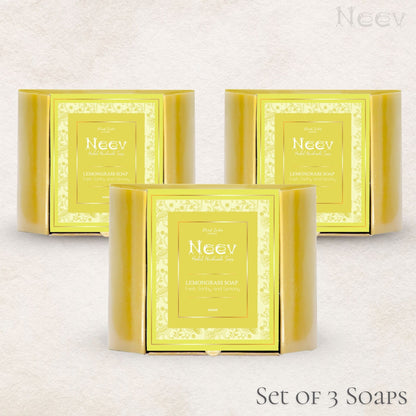 LEMONGRASS HANDMADE SOAP - FRESH, EARTHY AND LEMONY - SET OF 3