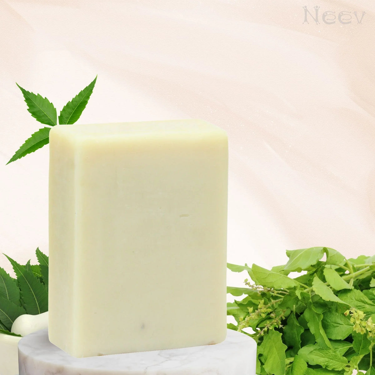 SVATV Handgemachte Seife Mit Neem & Tulsi – Ayurvedische Kräutersseife, 125g, Für Alle Hauttypen