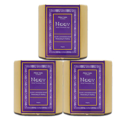 Aloe Lavender Soap- Moisturizing and Healing - Set Of 3