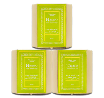 Aloe Neem Tea Tree Soap With Healing and Soothing Oils - Set Of 3