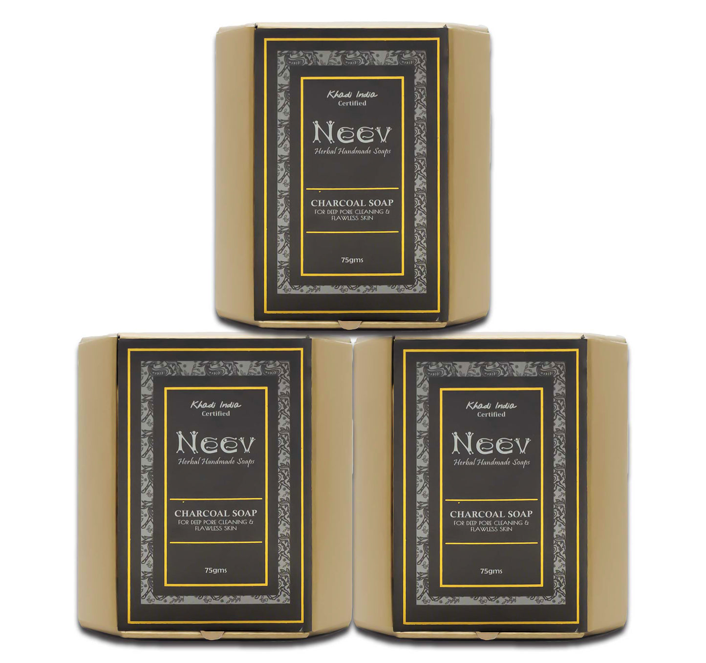 Neev Charcoal Soap - Set of 3