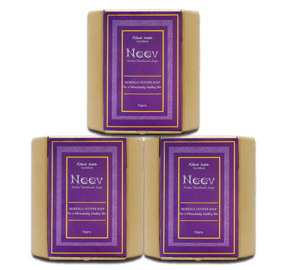 Neev Moringa Vetiver Soap (100gm) - Set of 3