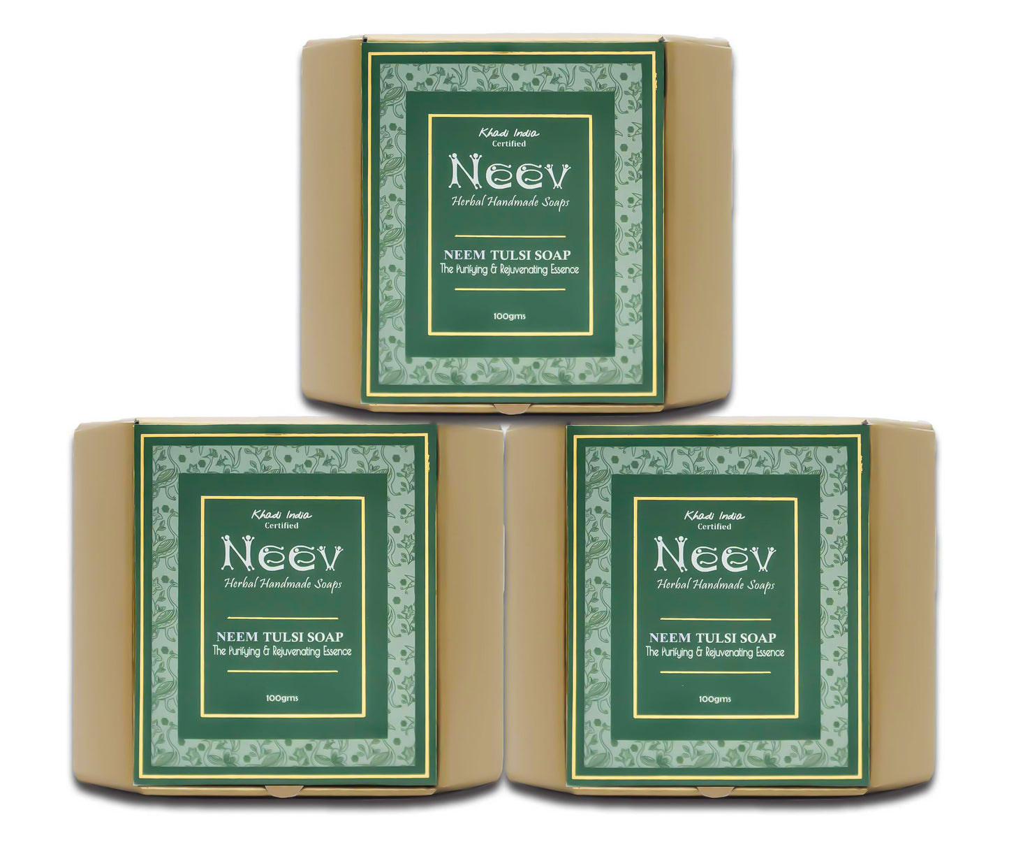 Neem Tulsi Handmade Soap- The purifying and rejuvenating essence - Set Of 3
