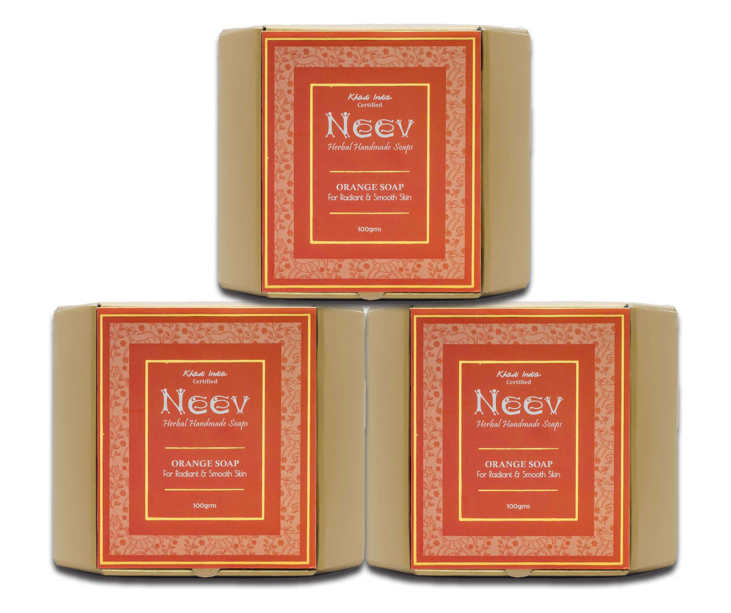 Orange Soap  For Radiant and Lustrous Skin - Set Of 3
