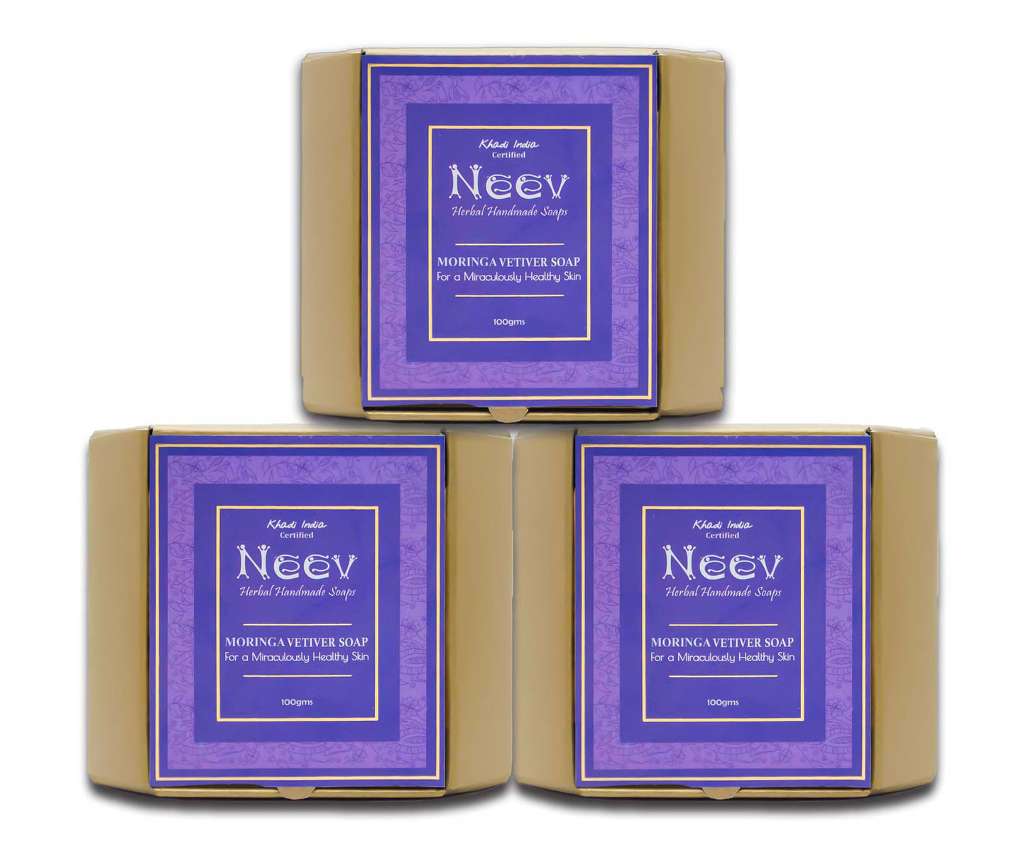 Neev Moringa Vetiver Soap (100gm) - Set of 3